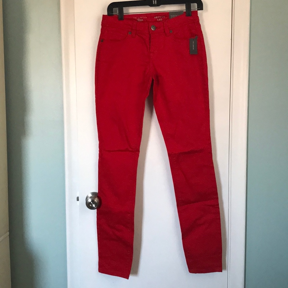 The Limited red Skinny leg jean